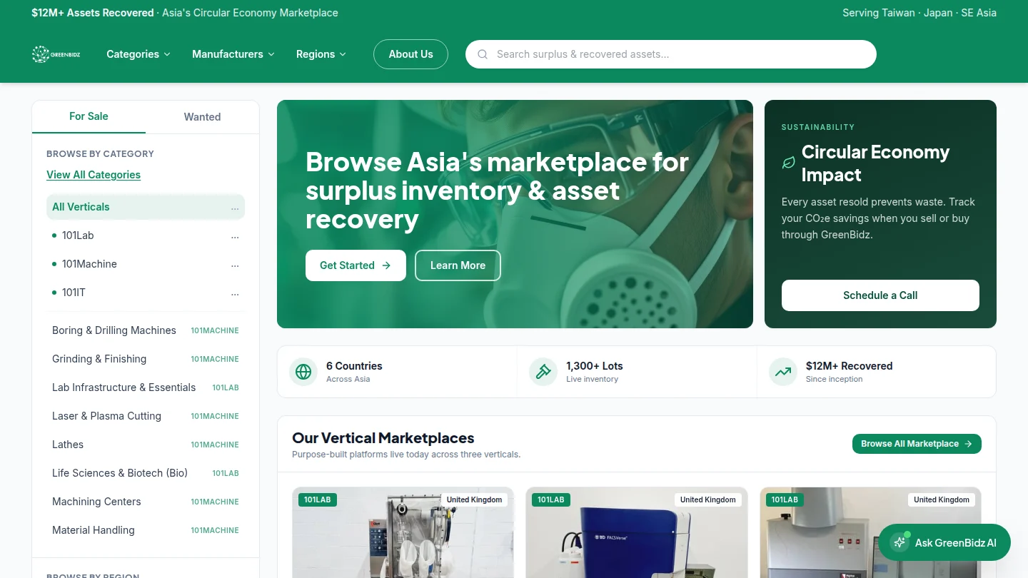 GreenBidz marketplace home